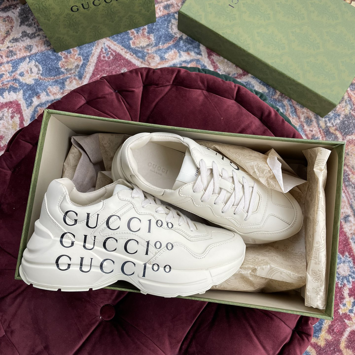 Gucci Men's Rhyton Sneaker In White - EUR FASHION