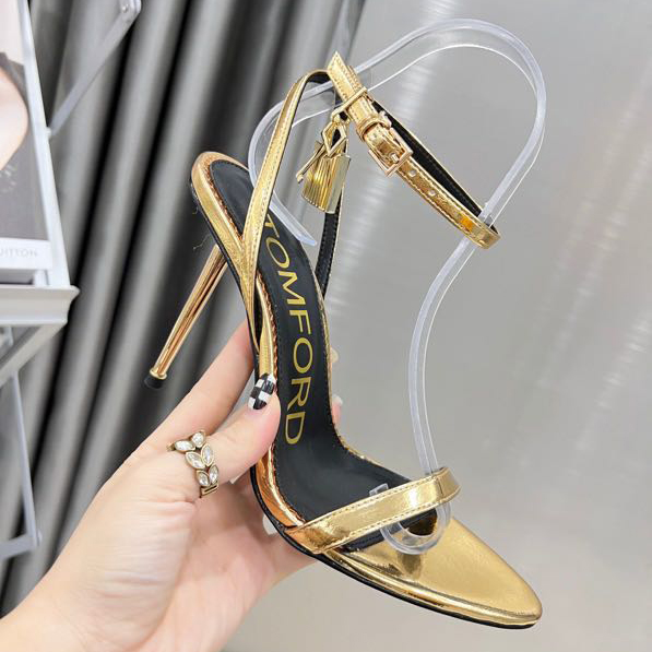 Tom Ford Gold Padlock Sandals - EUR FASHION