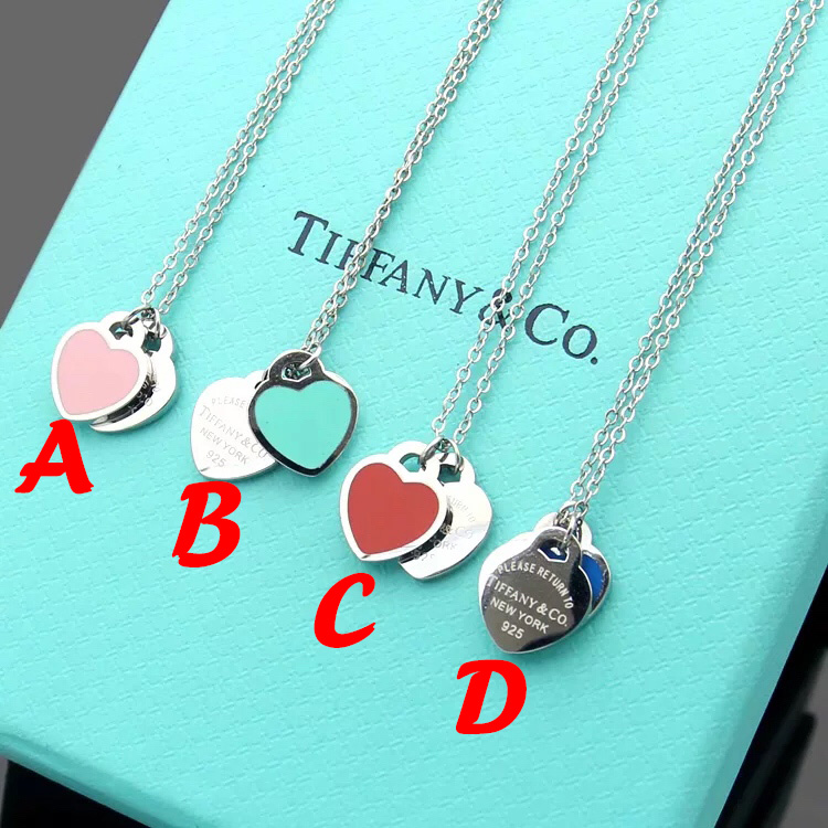 Tiffany&CO Double Heart Tag Pendant  Necklace - EUR FASHION