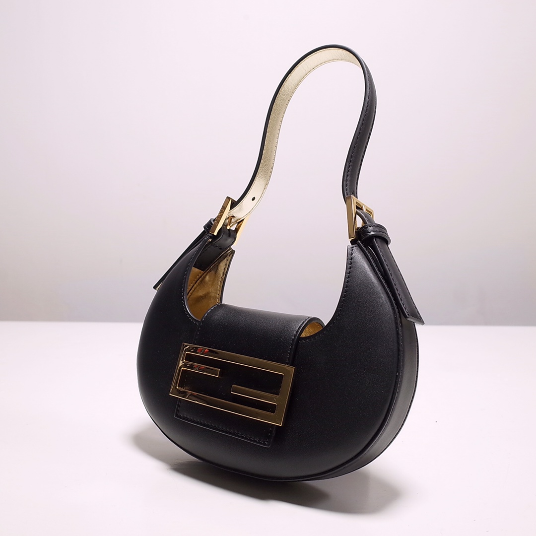 Fendi Cookie Black Leather Mini Handbag（22-17.5-4.5cm） - EUR FASHION