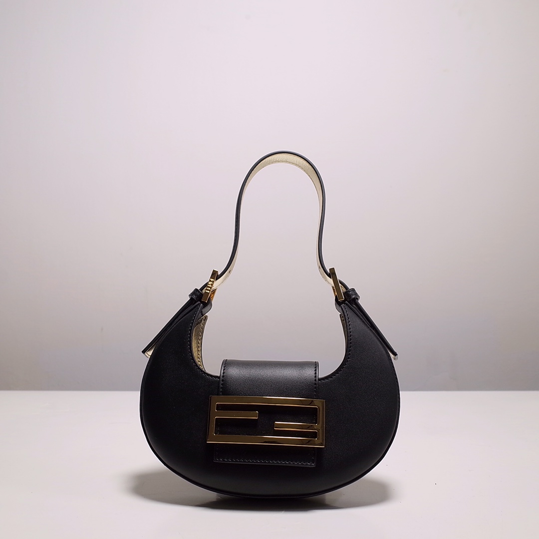 Fendi Cookie Black Leather Mini Handbag（22-17.5-4.5cm） - EUR FASHION