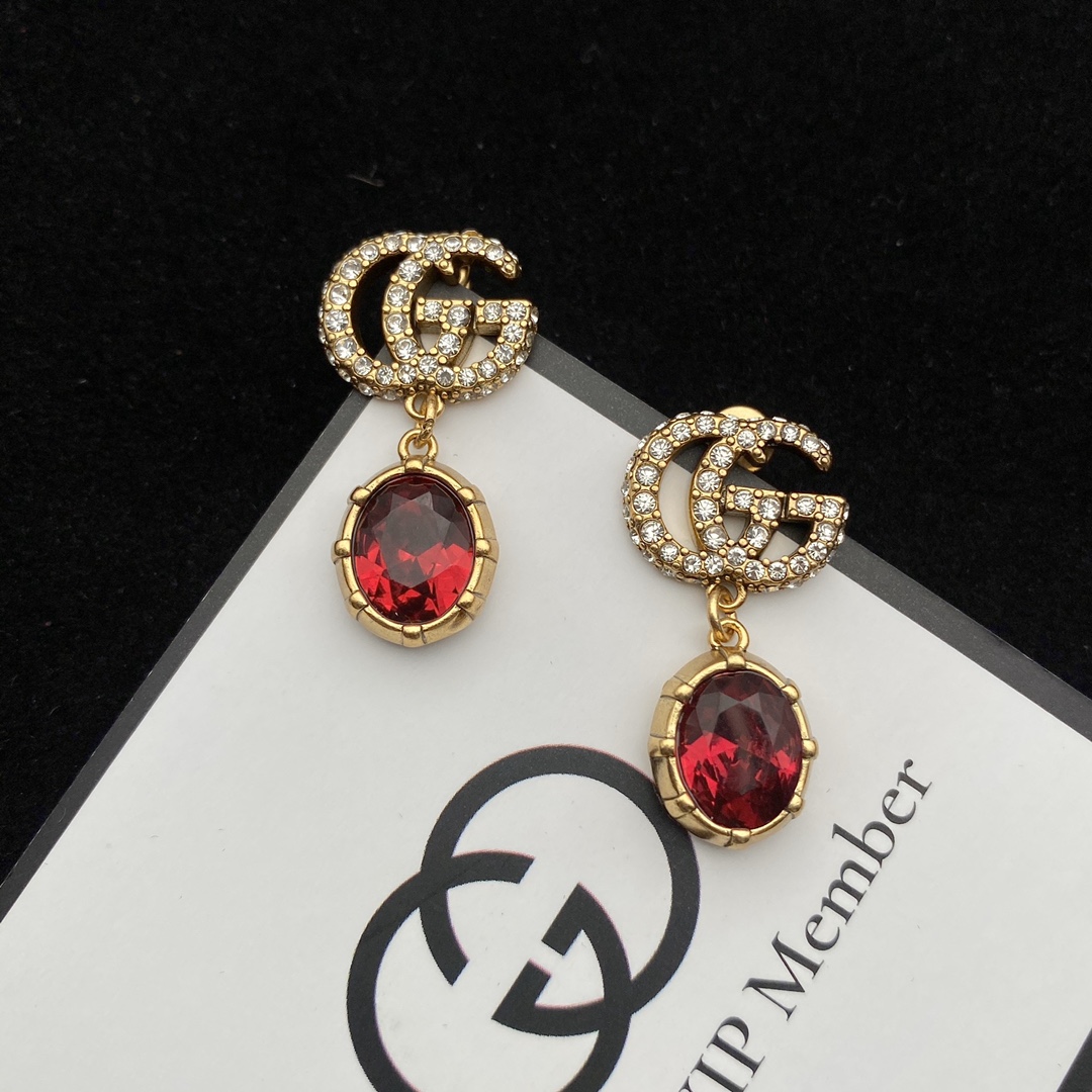 Gucci  Double G Earrings With Crystals - EUR FASHION