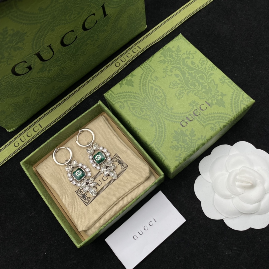 Gucci  Interlocking G Crystal Earrings - EUR FASHION