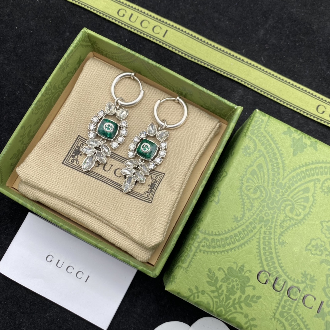 Gucci  Interlocking G Crystal Earrings - EUR FASHION