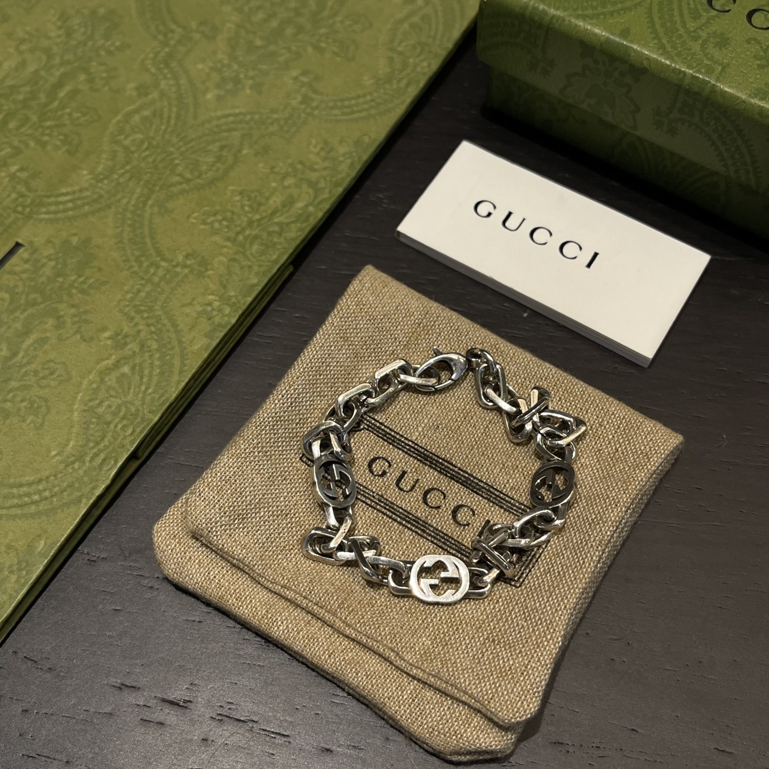 Gucci Silver Bracelet With Interlocking G - EUR FASHION