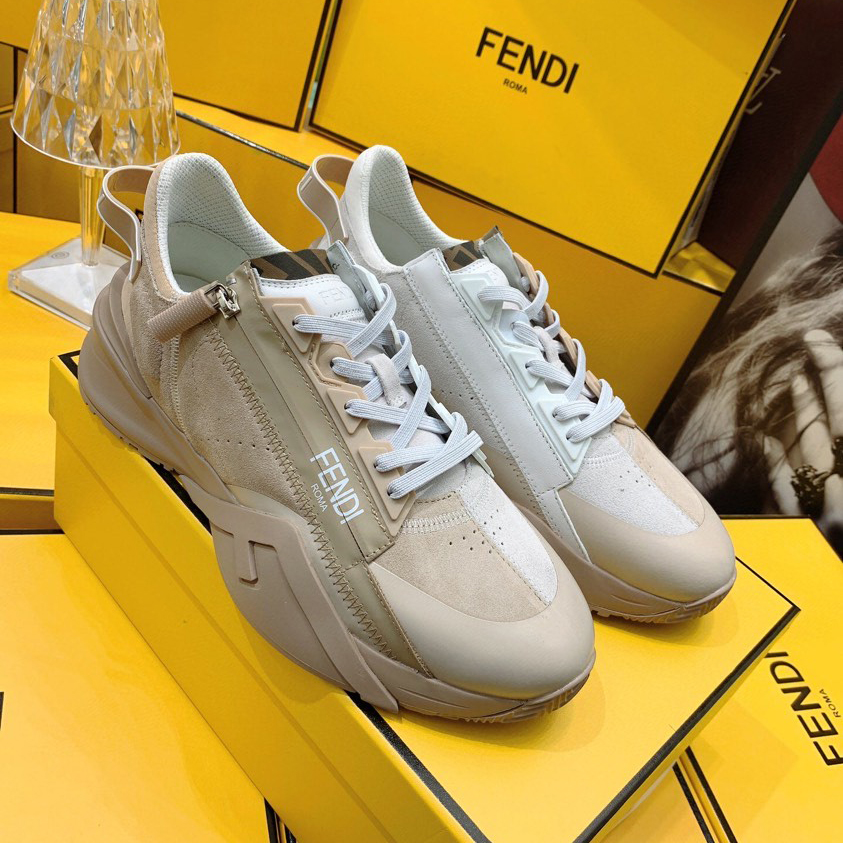 Fendi Flow Beige Suede Low-Tops Sneakers - EUR FASHION