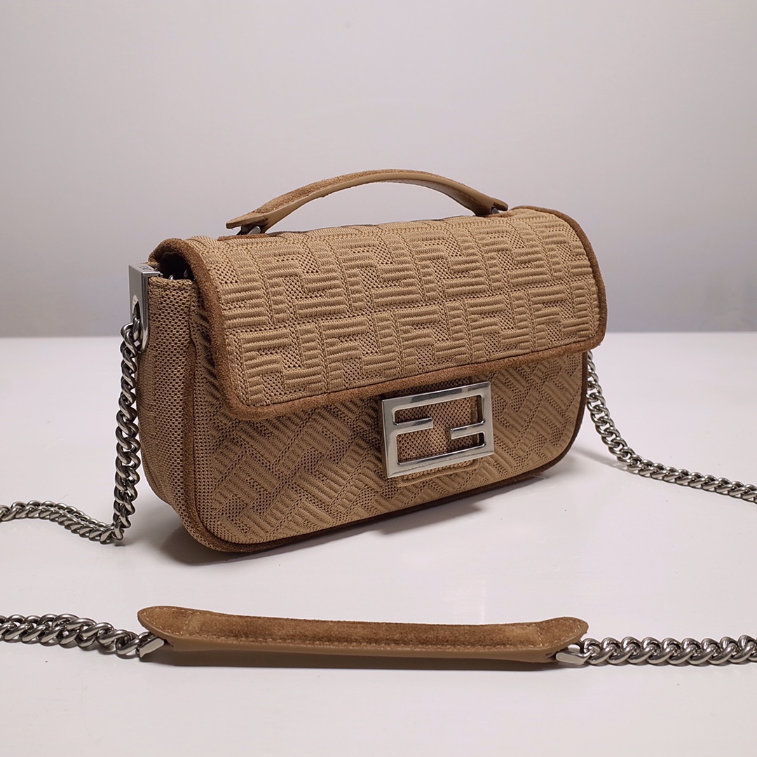 Fendi Iconic Medium Baguette Bag With Chain  (24-14.5-7CM)   8BR793 - EUR FASHION