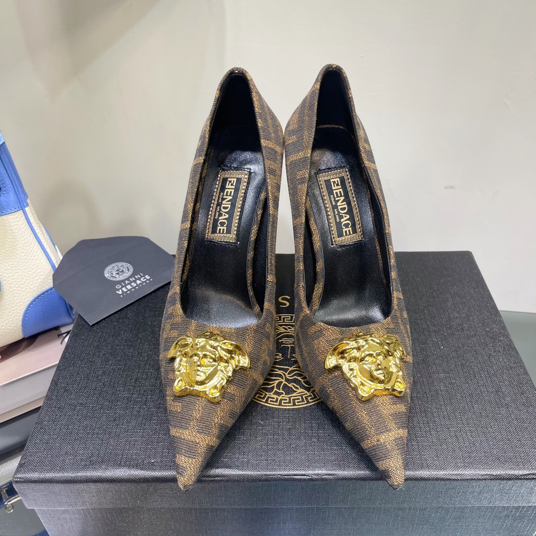 Versace x Fendi Fendace FF Jacquard Pumps - EUR FASHION