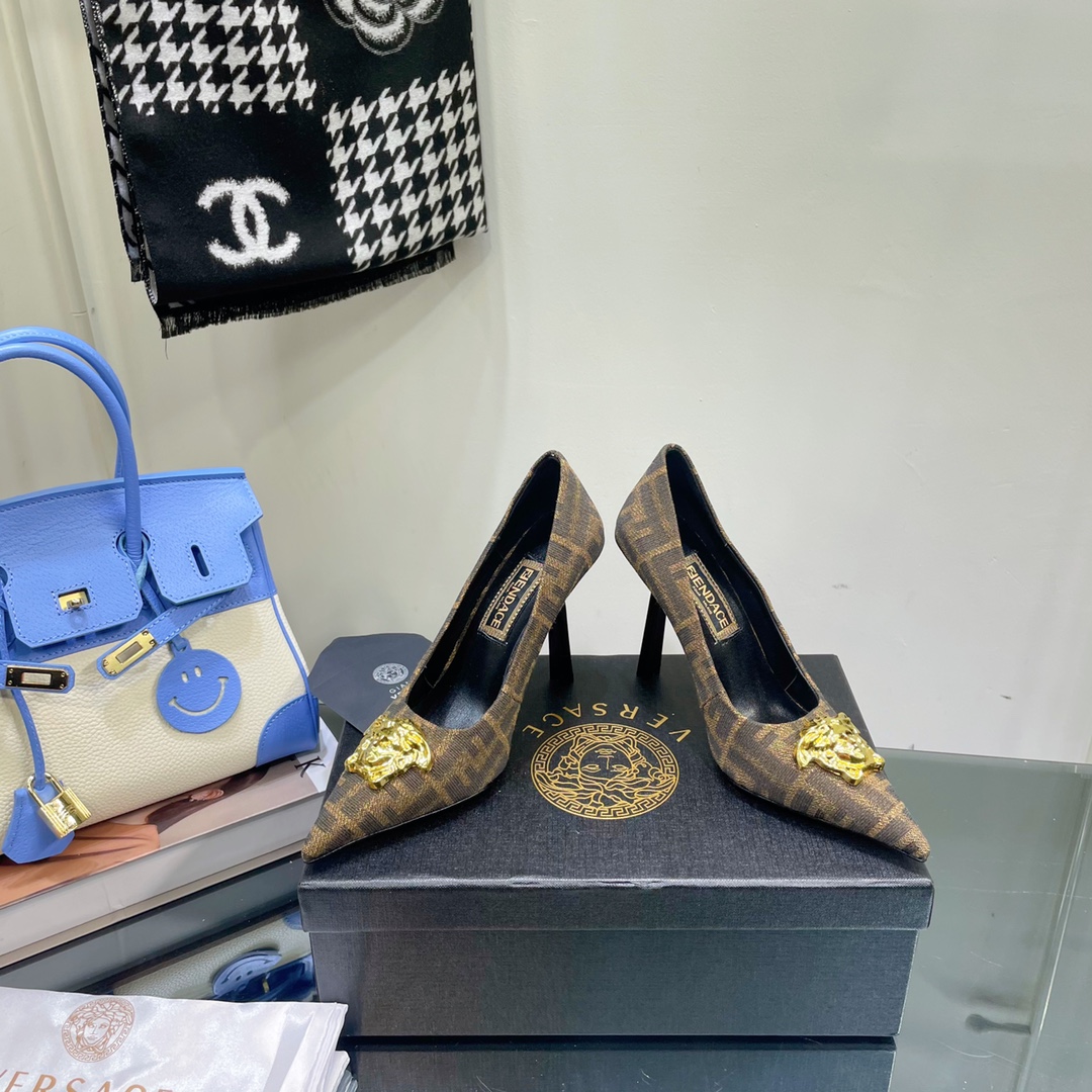 Versace x Fendi Fendace FF Jacquard Pumps - EUR FASHION