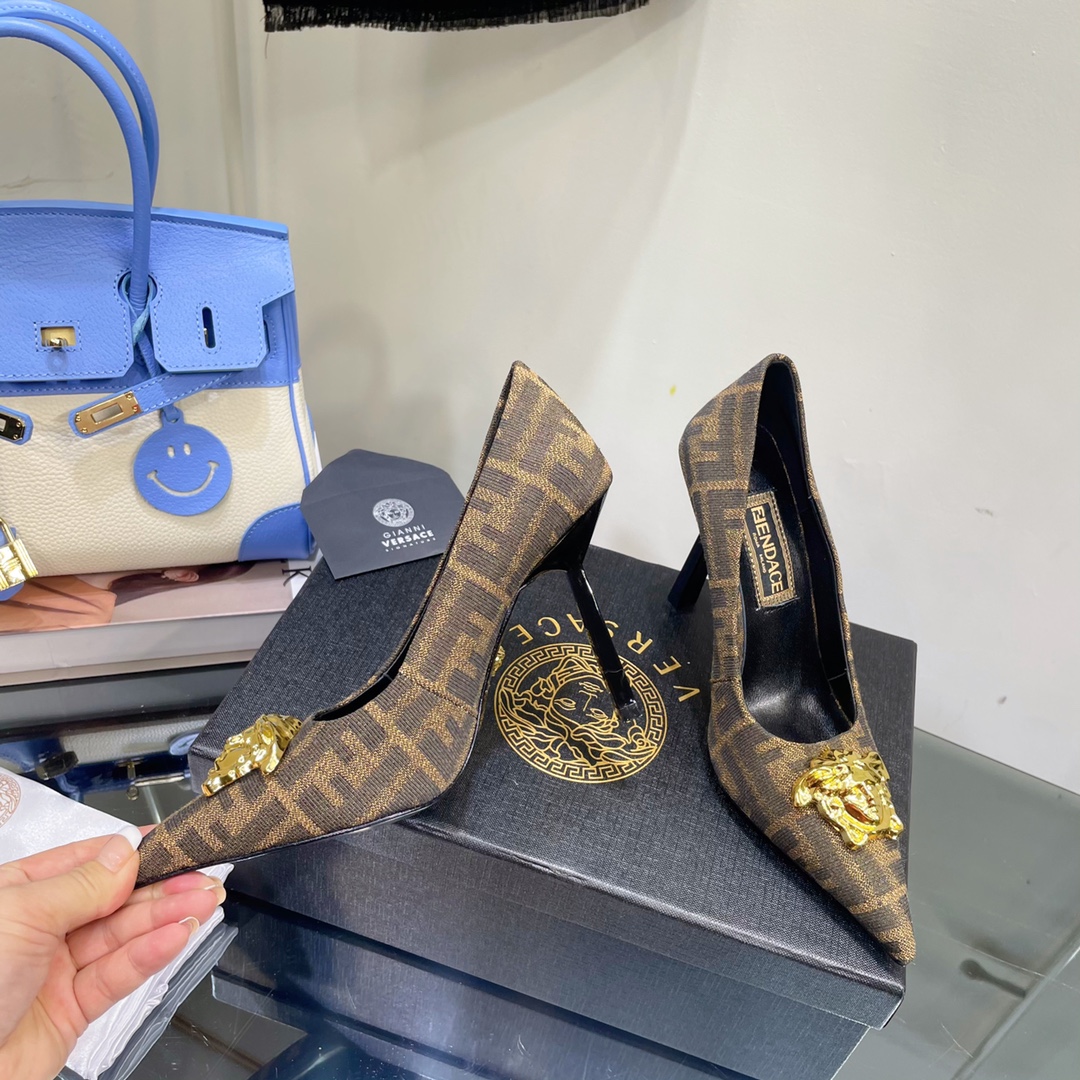 Versace x Fendi Fendace FF Jacquard Pumps - EUR FASHION