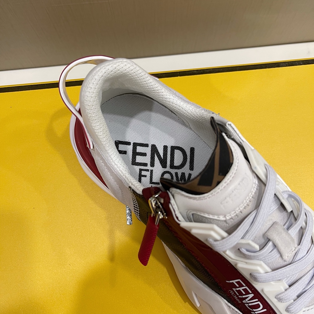 Fendi Flow White Leather Sneakers - EUR FASHION