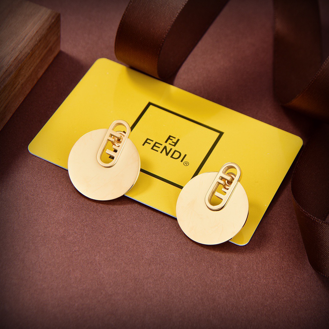 Fendi O’Lock Gold-Coloured Earrings - EUR FASHION