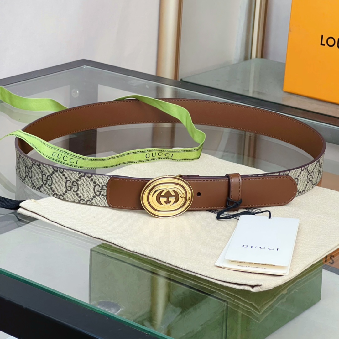 Gucci  Belt With Interlocking G Oval Buckle - EUR FASHION