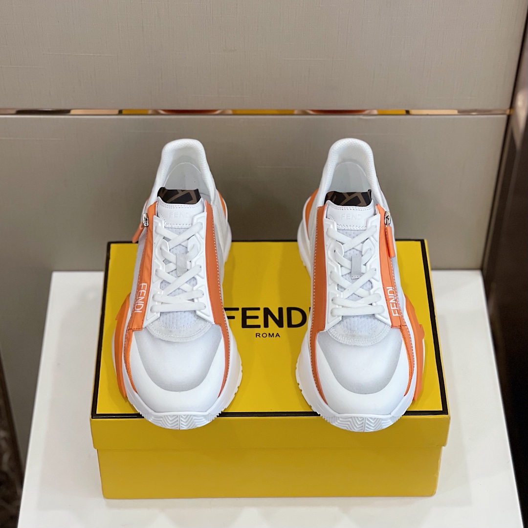 Fendi Flow White Nylon Low-Tops Sneakers - EUR FASHION