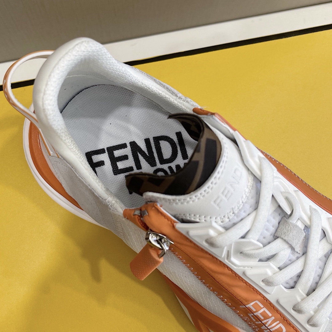 Fendi Flow White Nylon Low-Tops Sneakers - EUR FASHION