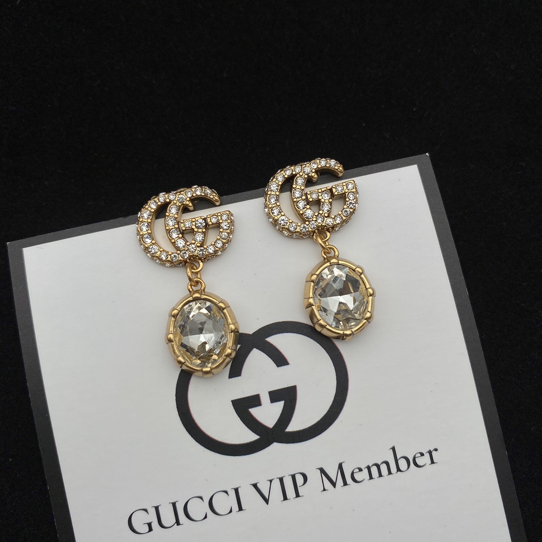 Gucci  Double G Earrings With Crystals - EUR FASHION