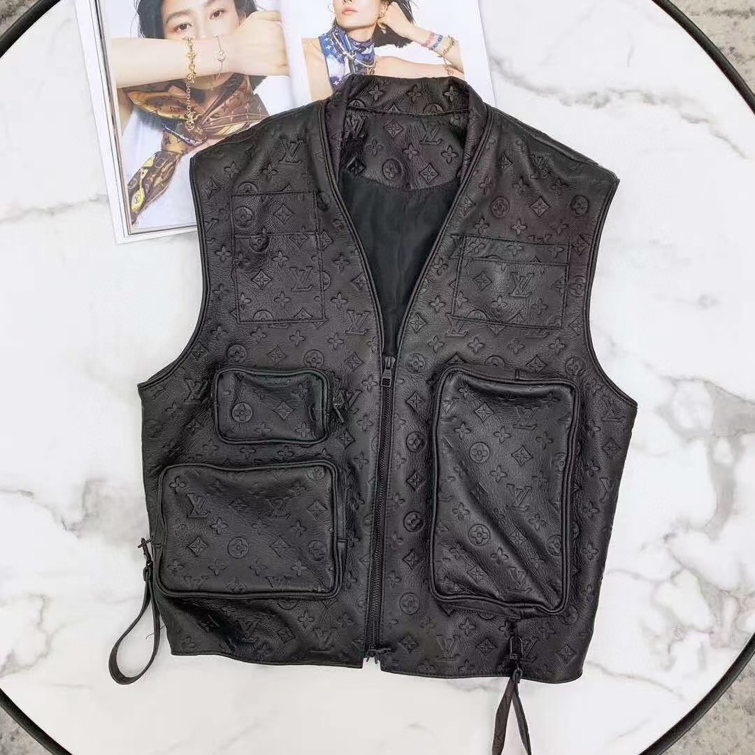 Louis Vuitton Black Monogram Leather Vest - EUR FASHION