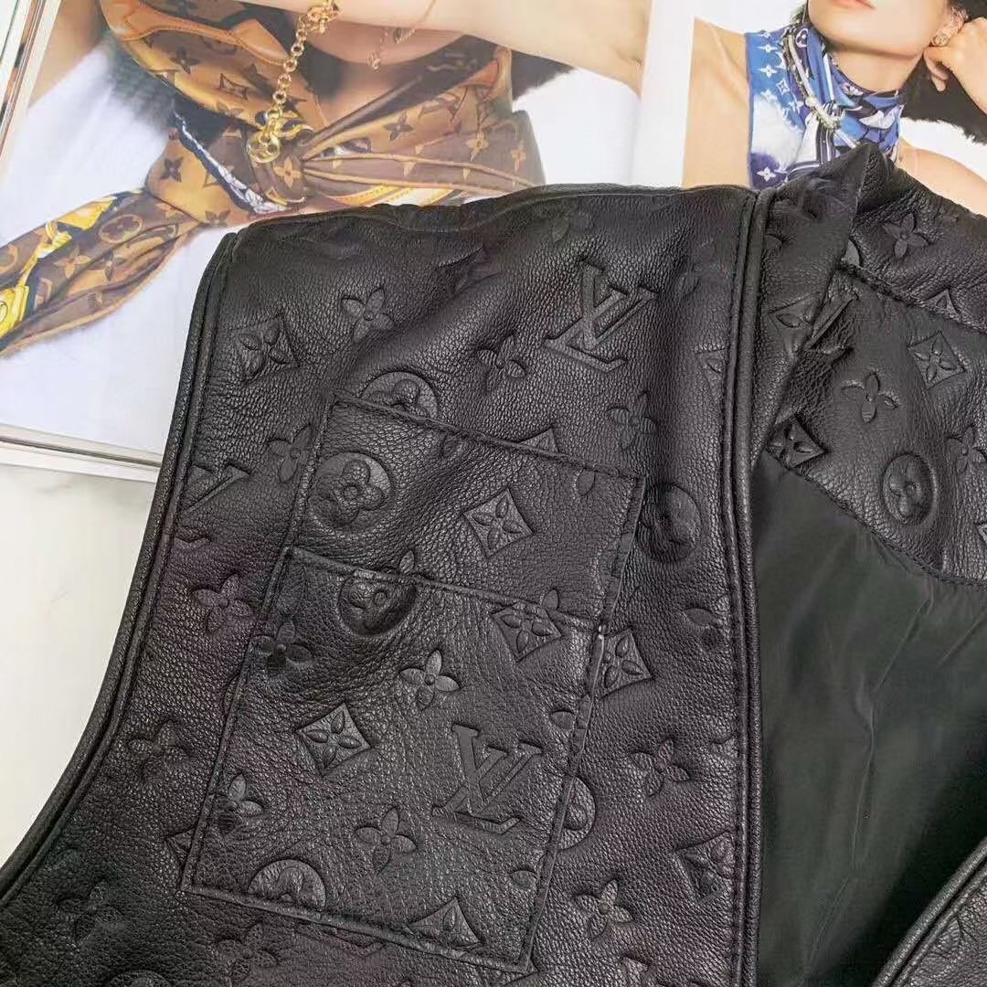 Louis Vuitton Black Monogram Leather Vest - EUR FASHION