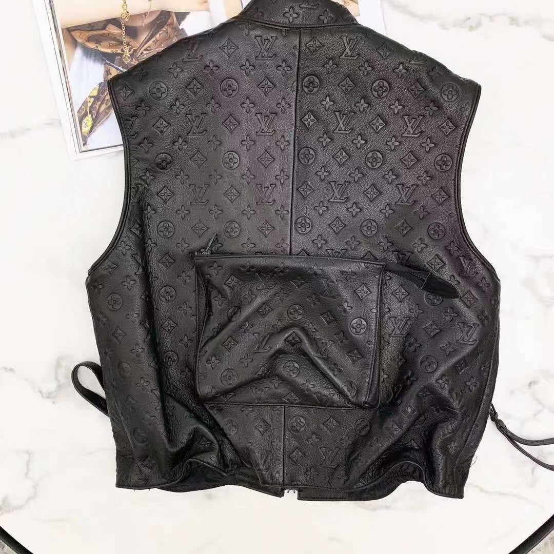 Louis Vuitton Black Monogram Leather Vest - EUR FASHION