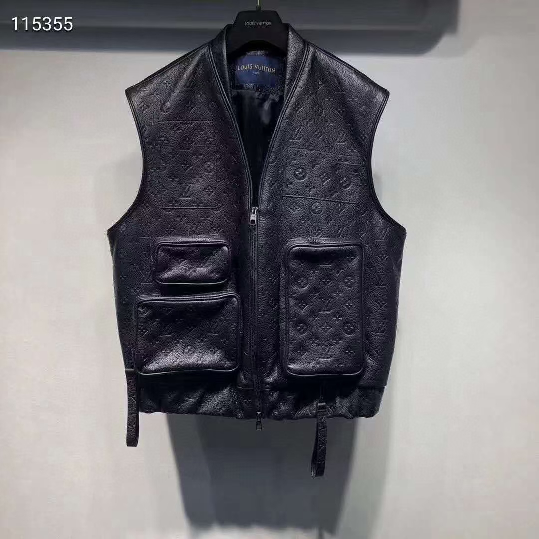 Louis Vuitton Black Monogram Leather Vest - EUR FASHION