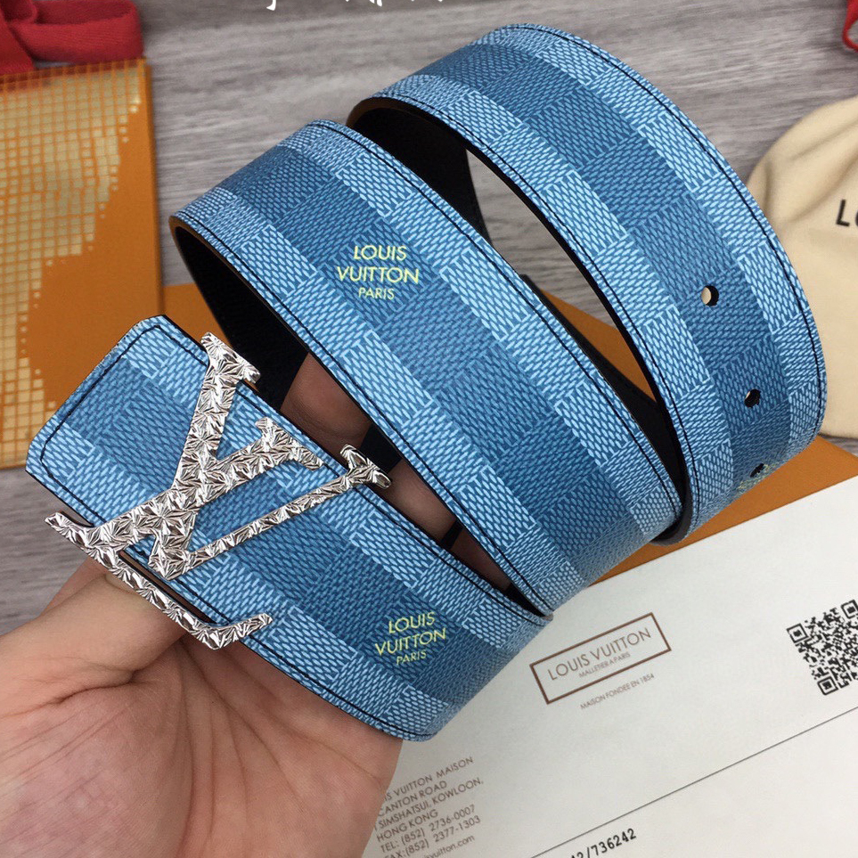 Louis Vuitton LV Initiales Damier Stripes 40mm Reversible Belt  - EUR FASHION