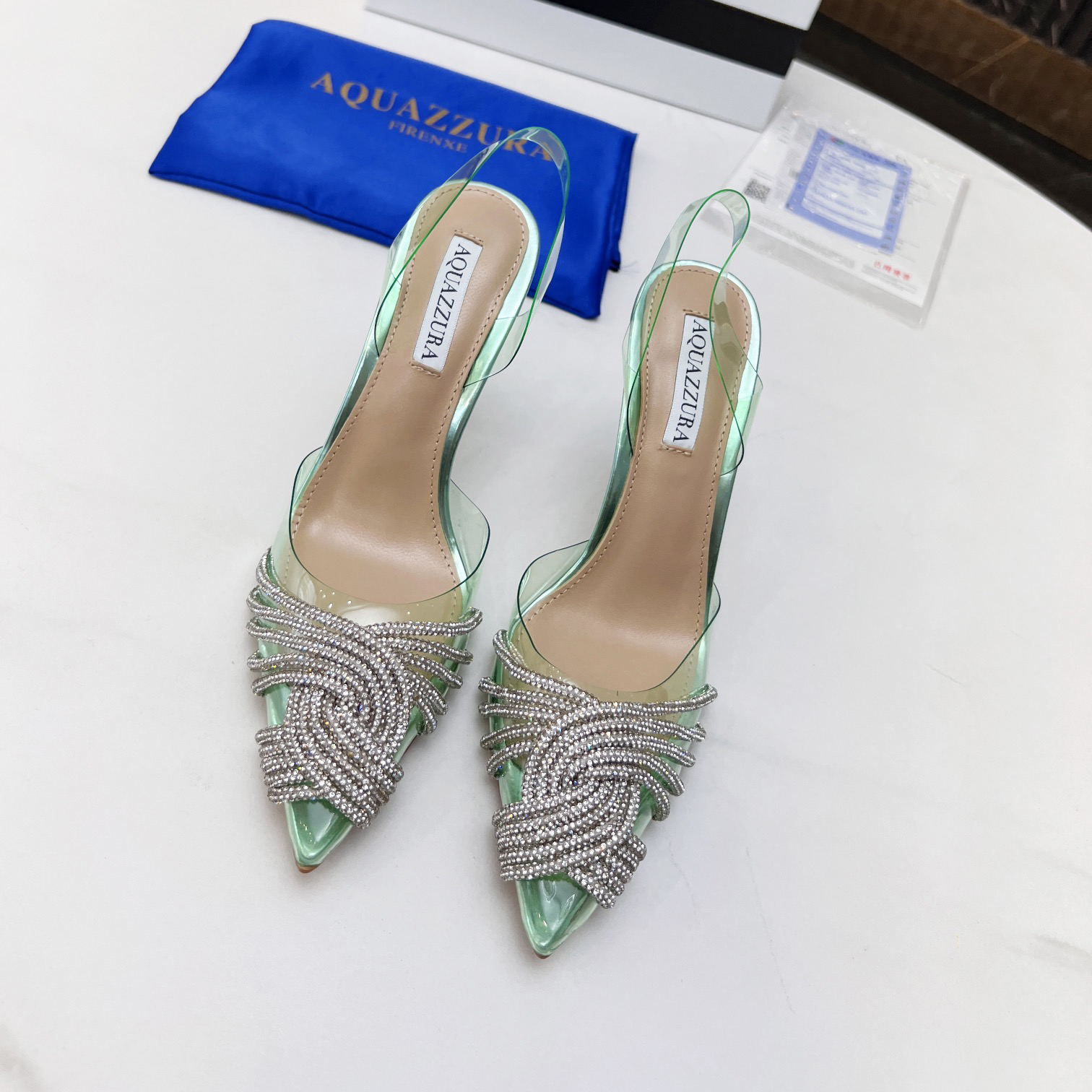 Aquazzura Gatsby Sling Satin 105 - EUR FASHION