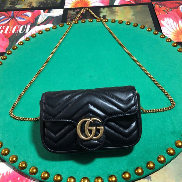 Gucci GG Marmont Matelassé Lather Super Mini Bag(16.5-10.2-5.1cm) - EUR FASHION