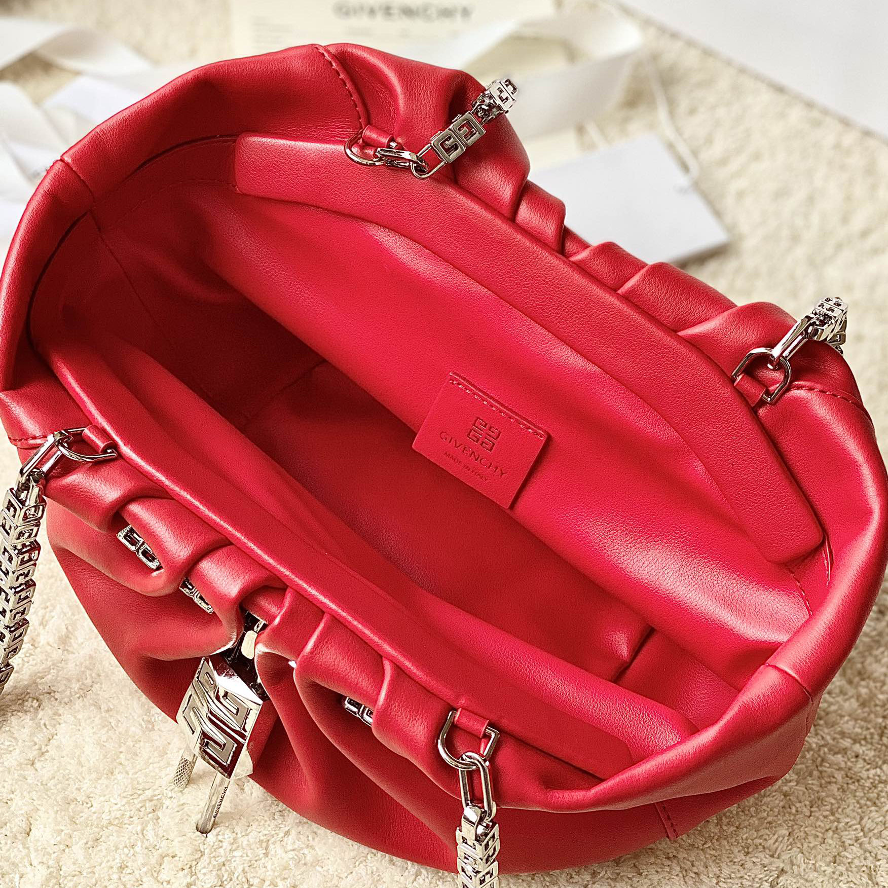 Givenchy Small Kenny Bag In Smooth Leather - Red(32-22-17cm) - EUR FASHION