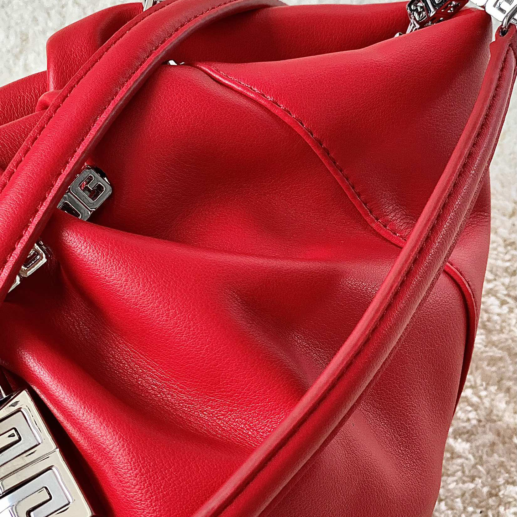 Givenchy Small Kenny Bag In Smooth Leather - Red(32-22-17cm) - EUR FASHION