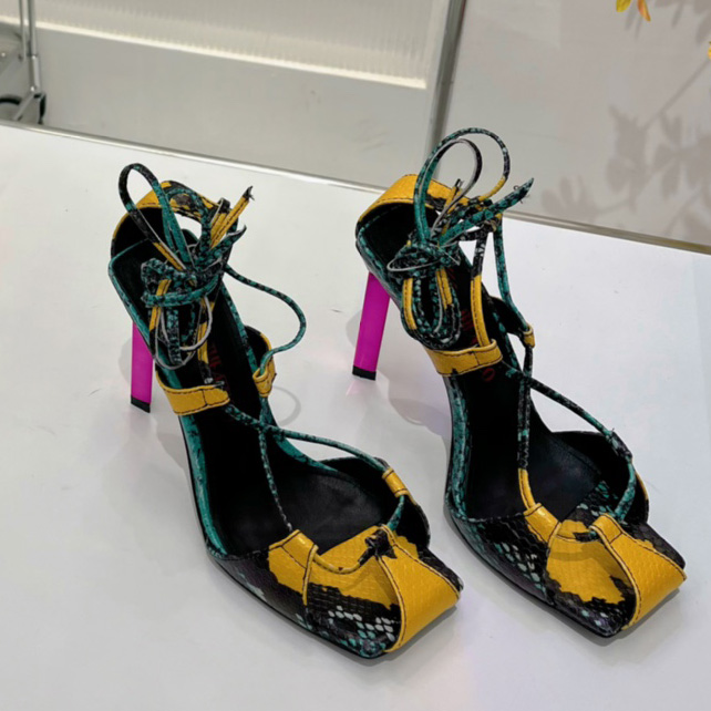 The Attico ''Adele'' Green And Yellow Sandal - EUR FASHION