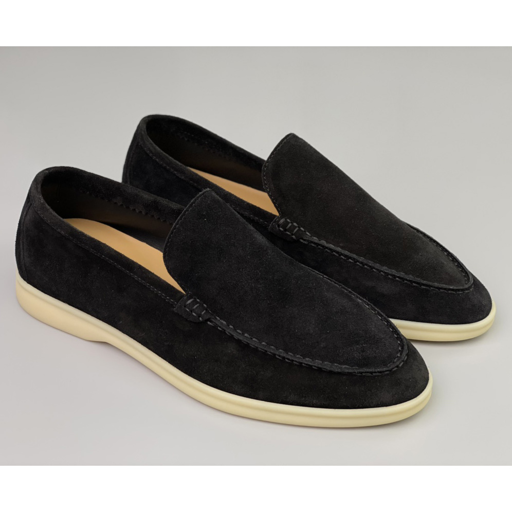 Loro Piana Summer Walk Loafers In Black - EUR FASHION