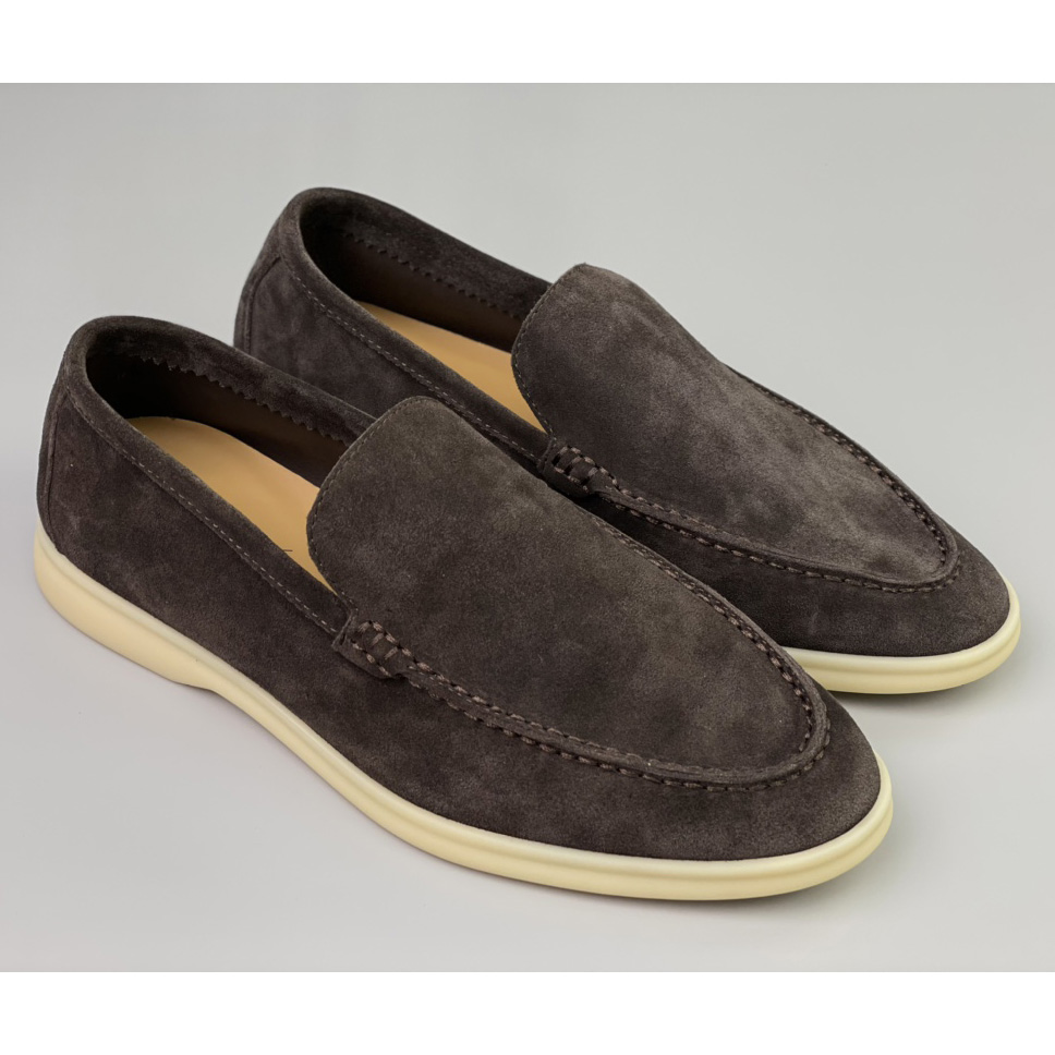 Loro Piana Summer Walk Loafers In Warm Gray  - EUR FASHION