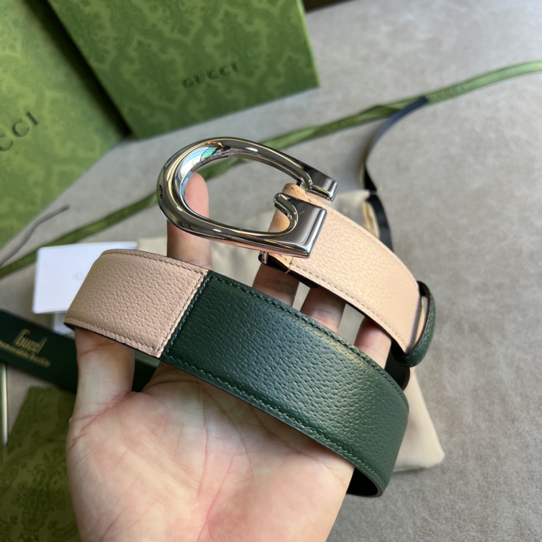 Gucci Two-Tone Belt With G Buckle - EUR FASHION