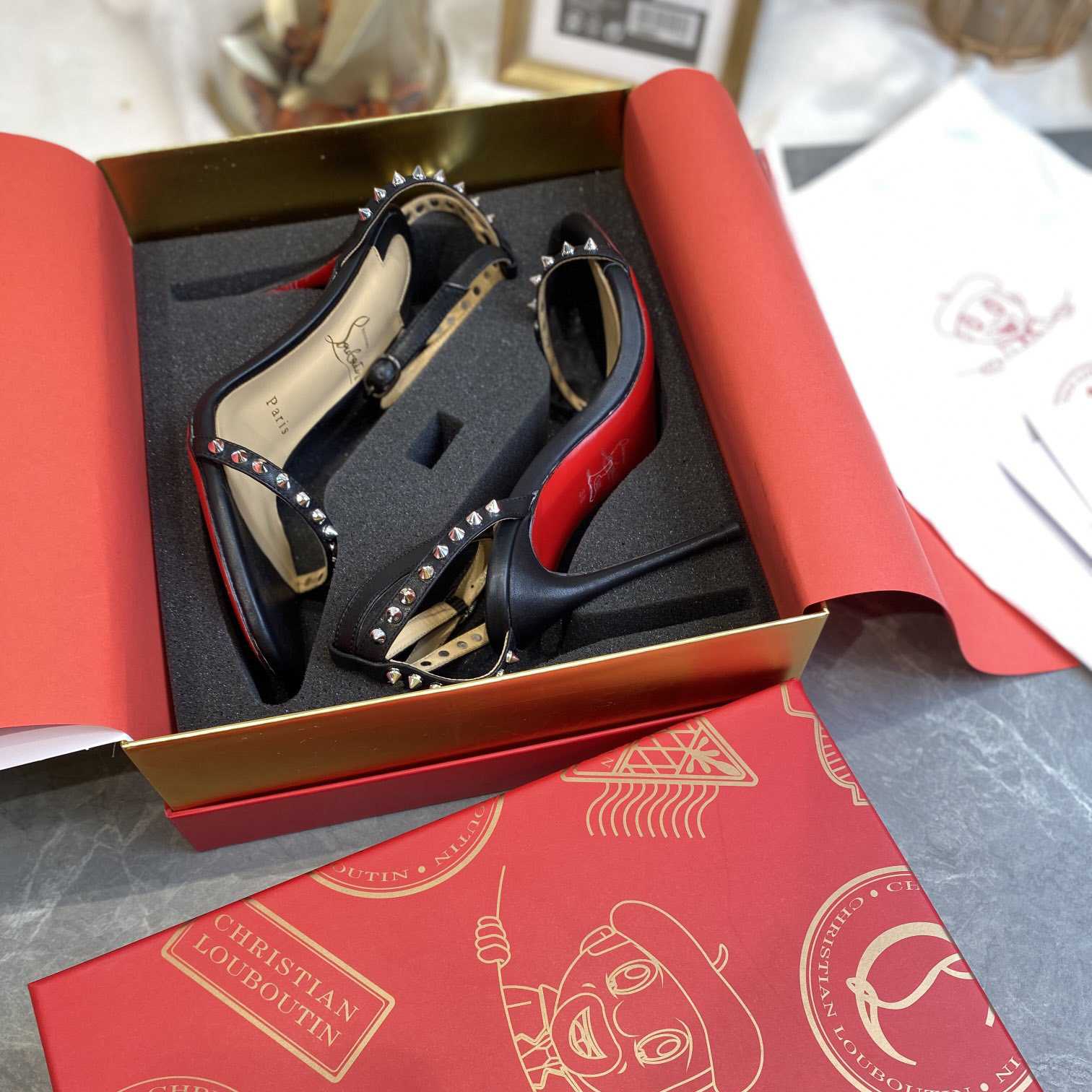 Christian Louboutin So Me Spike 70 Leather Sandals - EUR FASHION