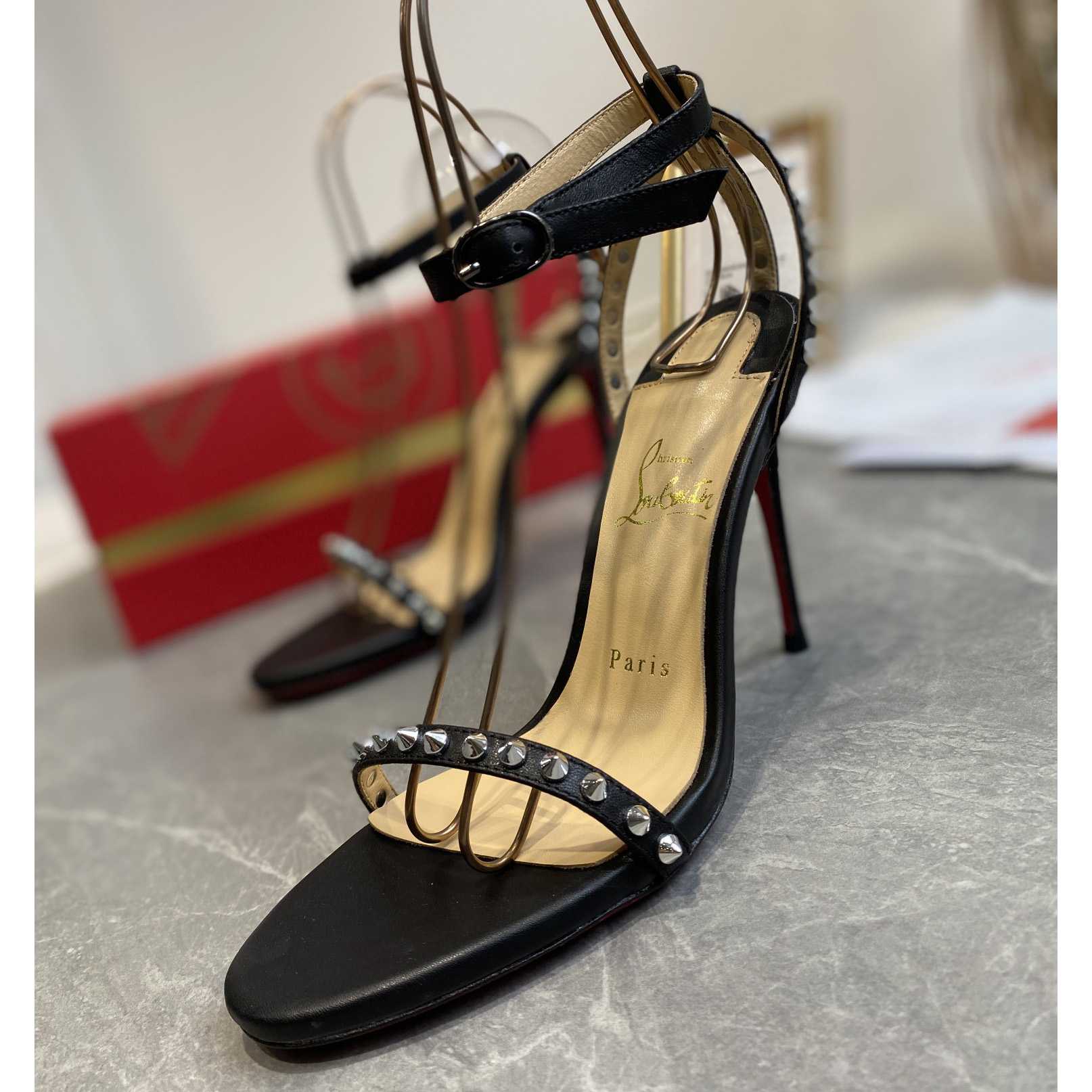 Christian Louboutin So Me Spike 70 Leather Sandals - EUR FASHION