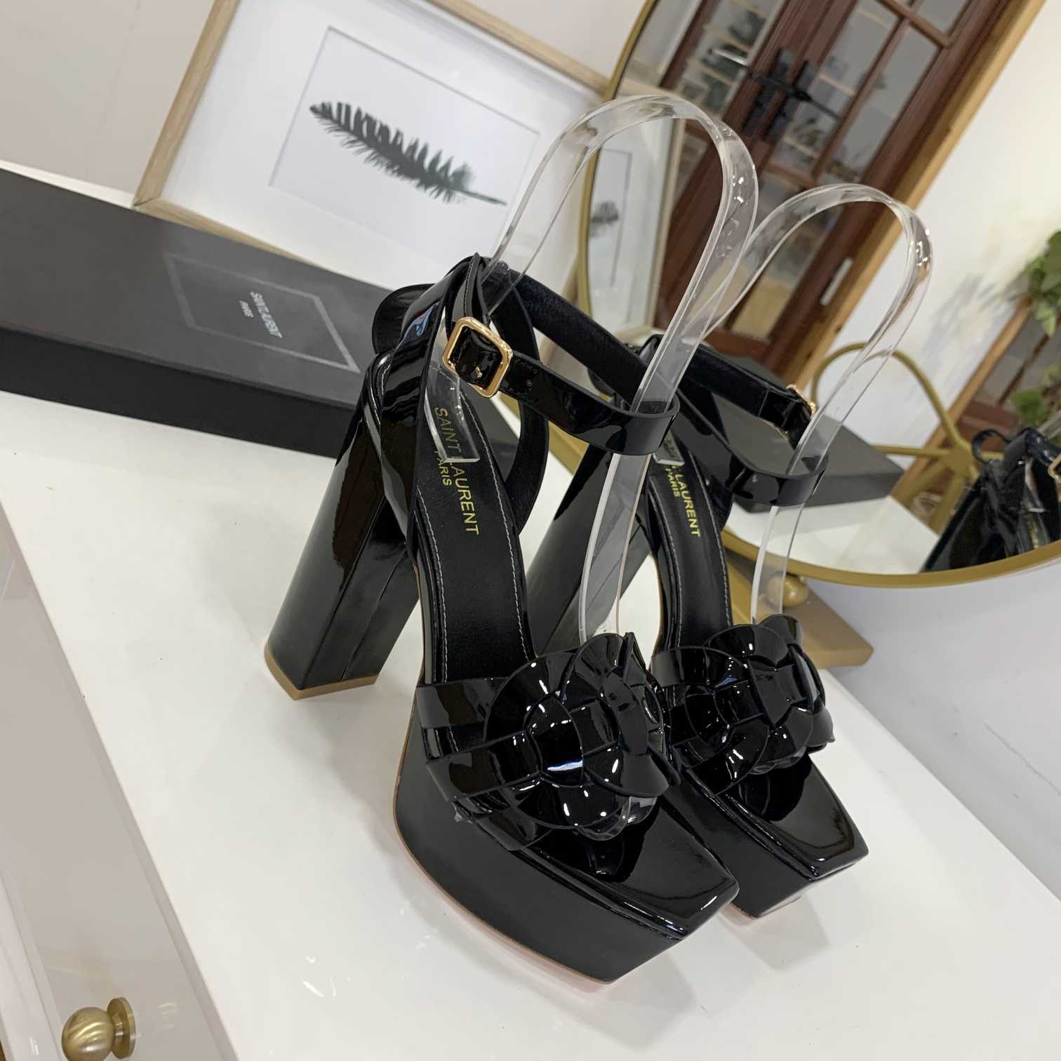 Saint Laurent Patent Leather Sandals - EUR FASHION