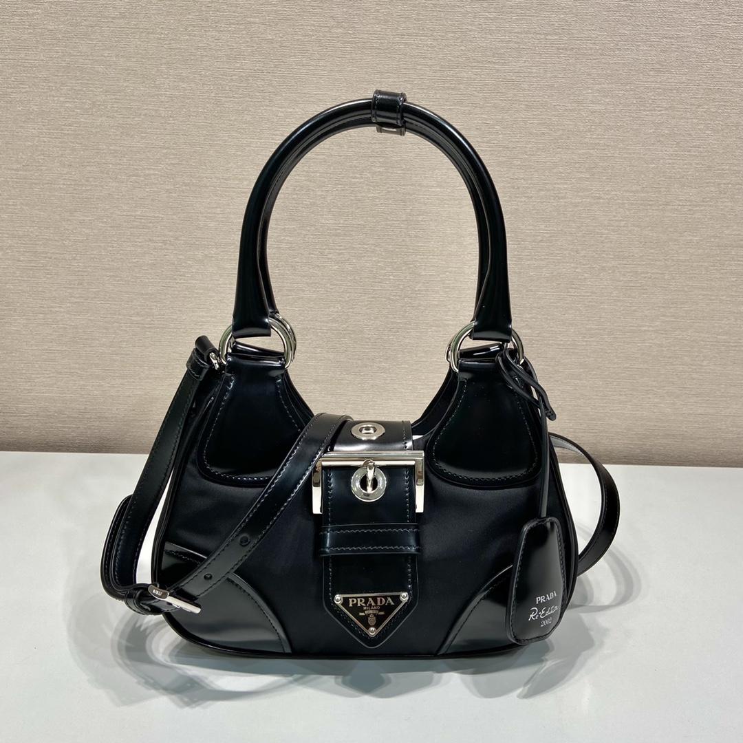 Prada Moon Re-Nylon And Leather Bag(22.5-16-7.5cm) - EUR FASHION