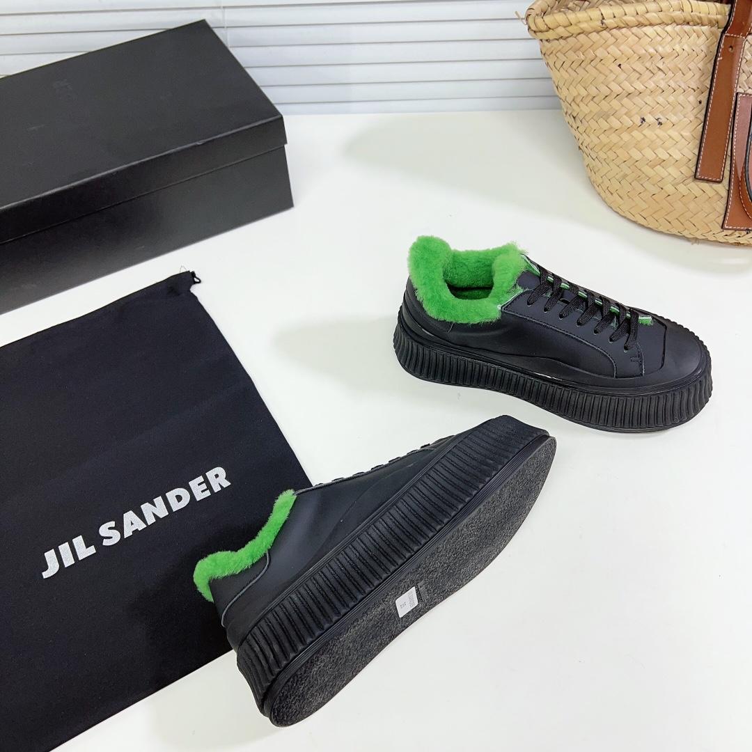 JIl Sander Leather Sneakers With Vulcanized Rubber Sole - EUR FASHION