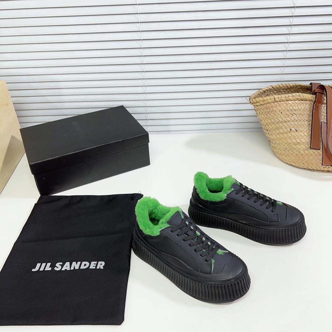 JIl Sander Leather Sneakers With Vulcanized Rubber Sole - EUR FASHION