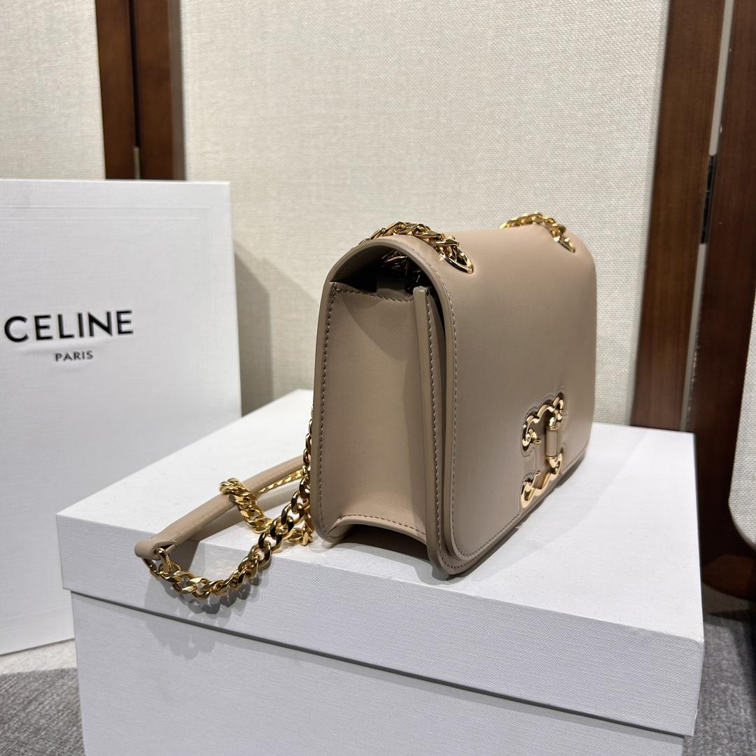 Celine Medium Bag Triomphe Frame In Shiny Calfskin - EUR FASHION