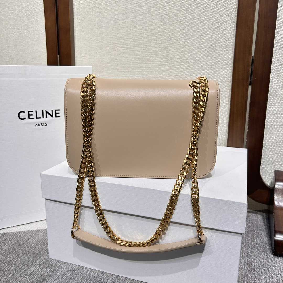 Celine Medium Bag Triomphe Frame In Shiny Calfskin - EUR FASHION