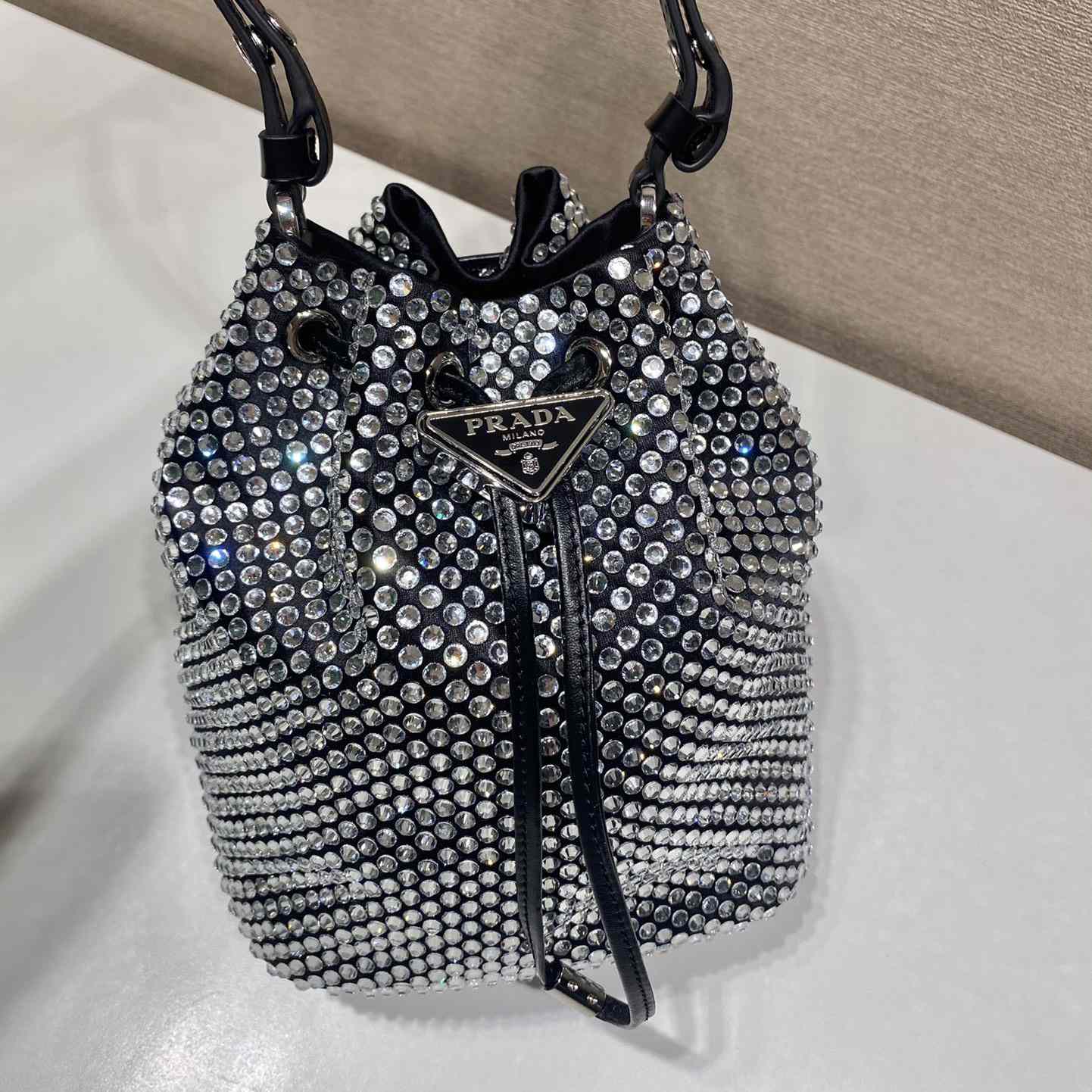 Prada Satin Mini-Bag With Crystals(16-21-10cm) - EUR FASHION