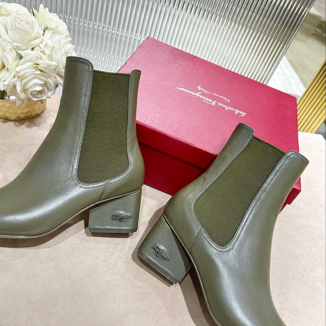 Ferragamo Leather Ankle Boot - EUR FASHION