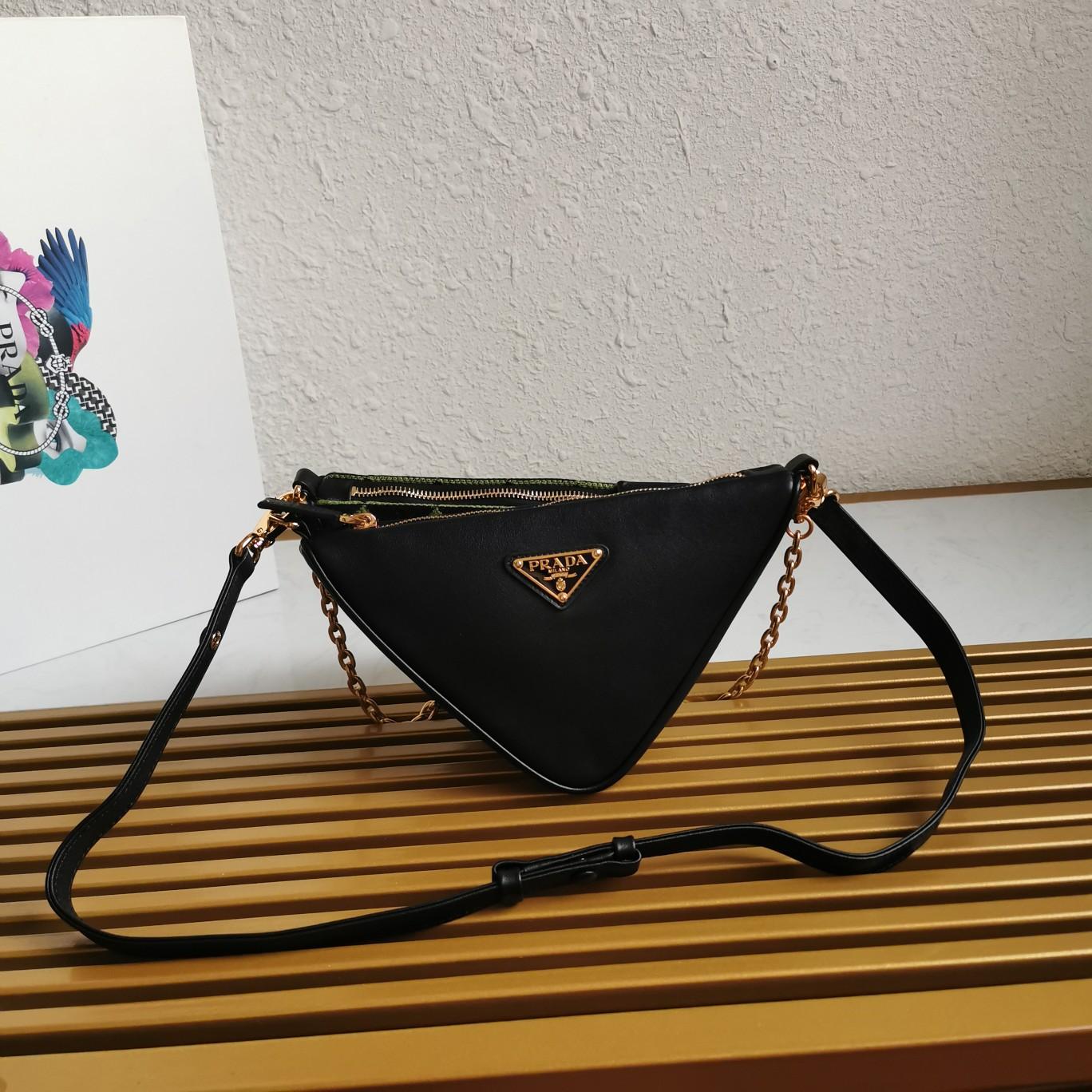 Prada Symbole Leather And Fabric Mini Bag(26-16-13cm) - EUR FASHION