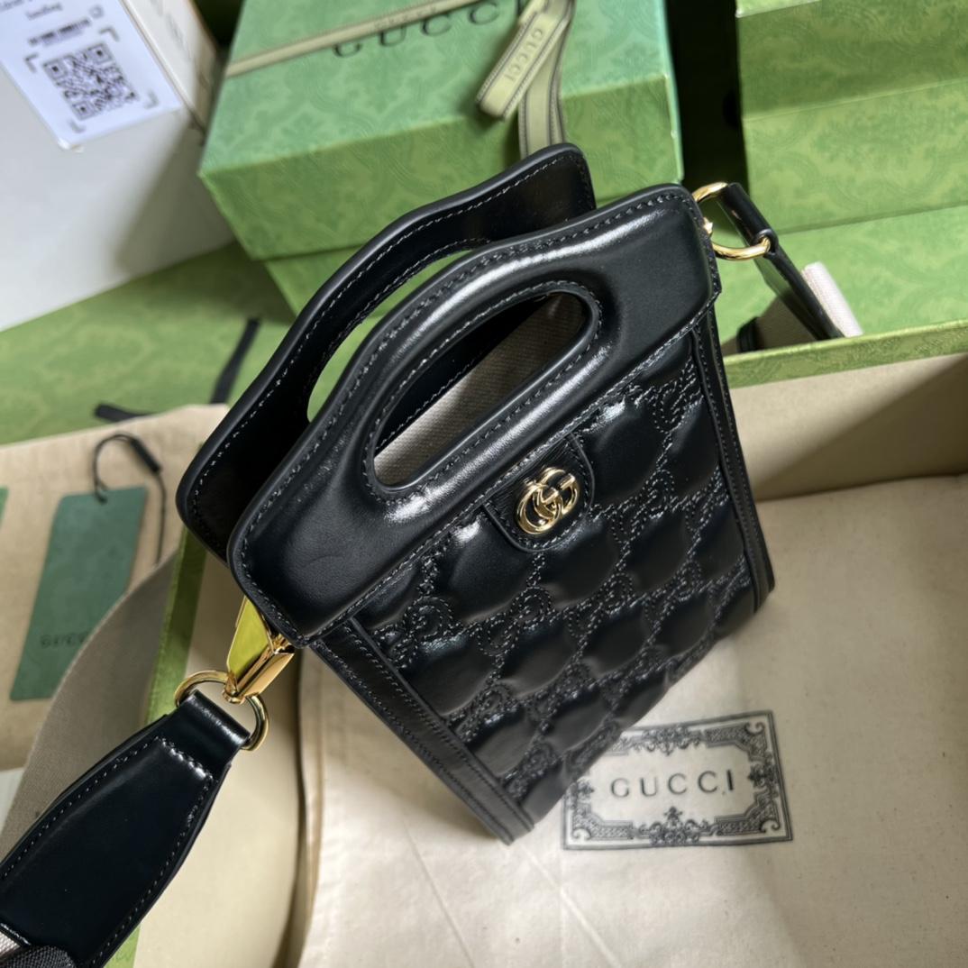 Gucci GG Matelassé Top Handle Mini Bag(14-23-4.5cm)   - EUR FASHION