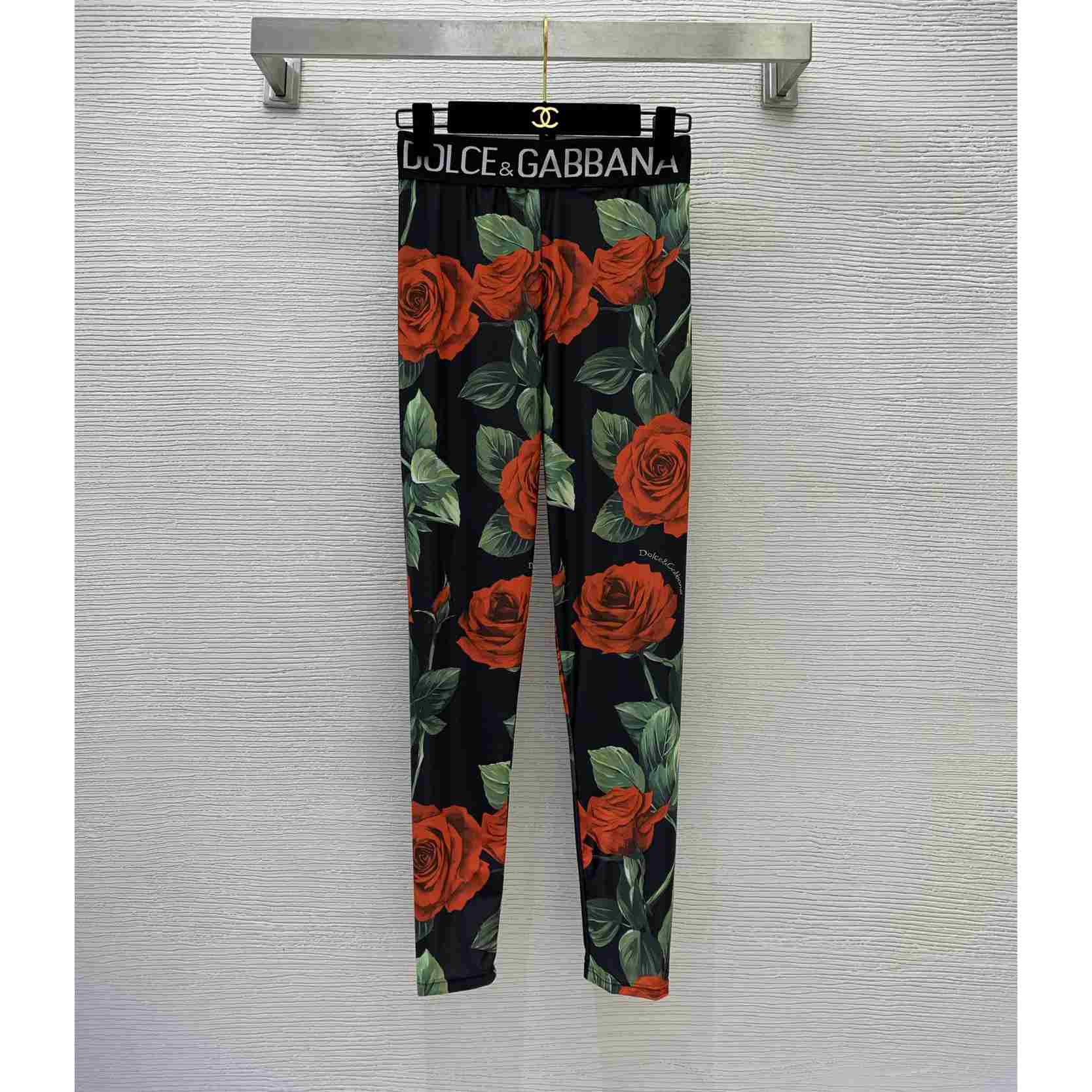 Dolce & Gabbana Floral Silk-Blend Charmeuse Leggings & High Neck Top - EUR FASHION