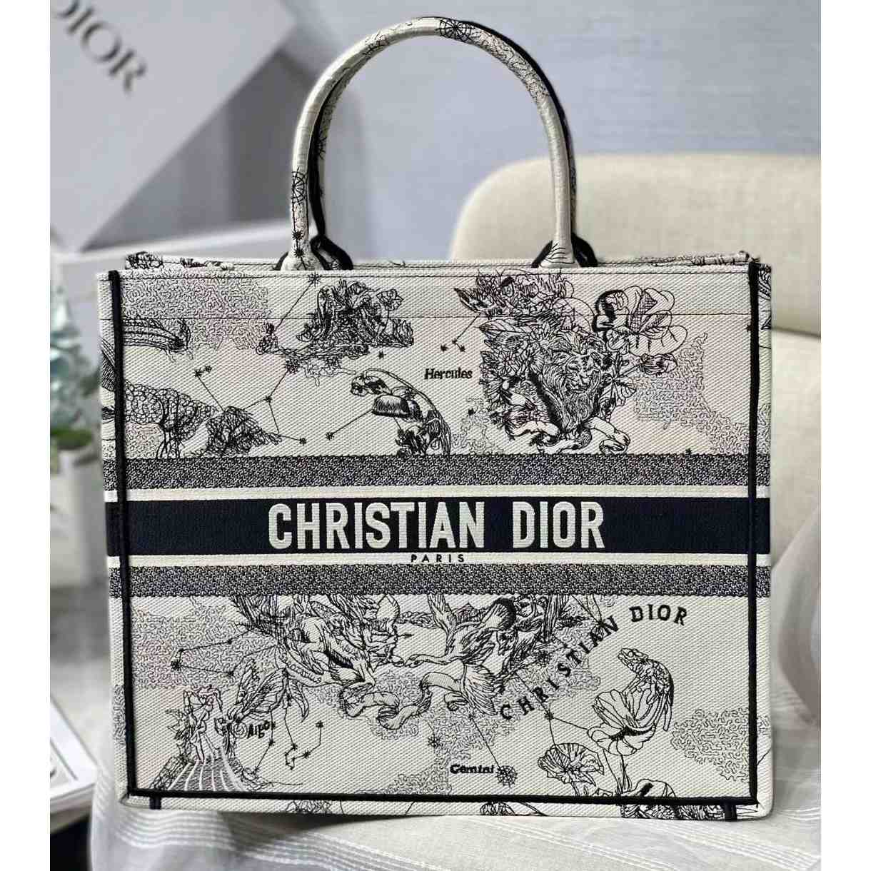 Dior Oblique Embroidered Book Tote(41.5-25-18cm) - EUR FASHION