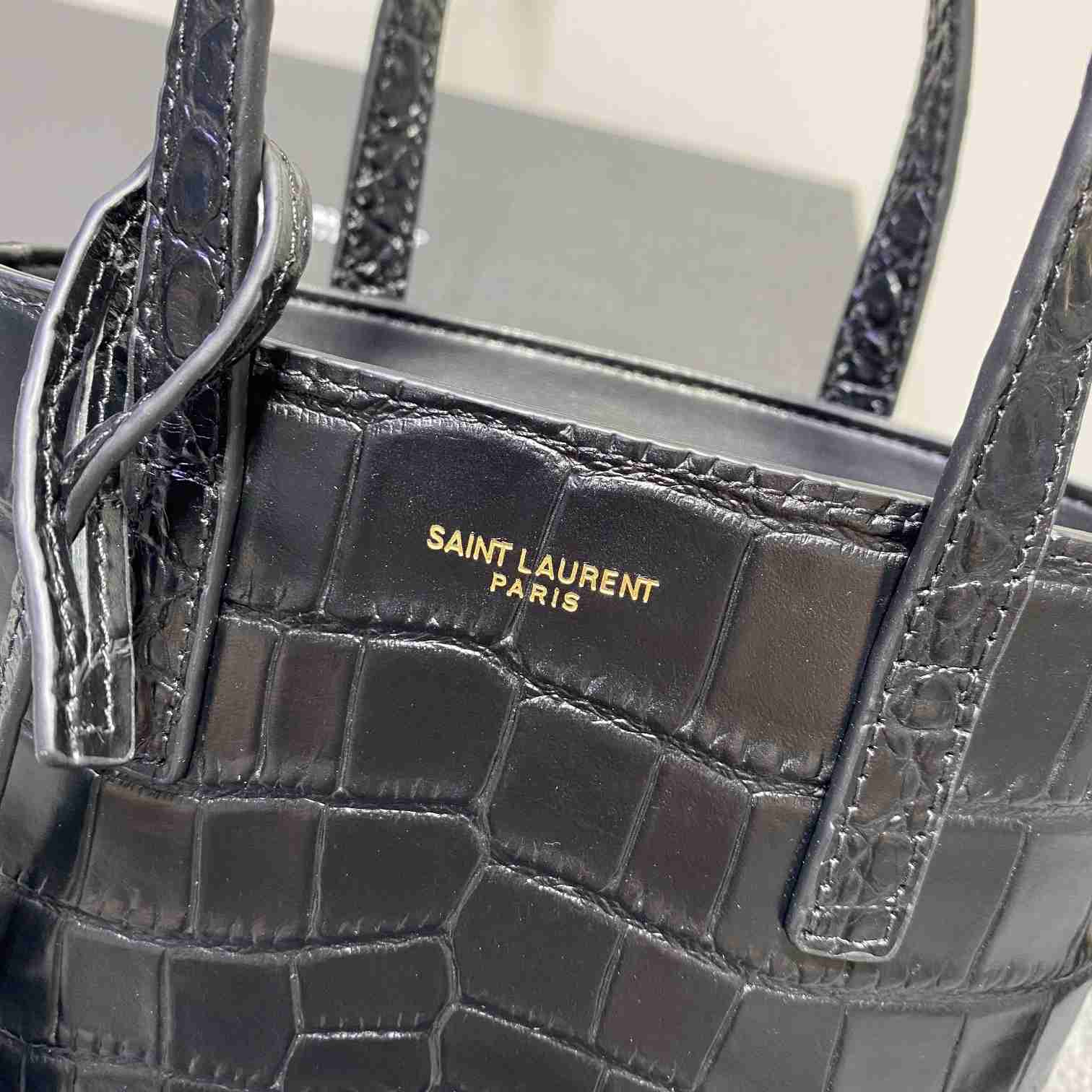 Saint Laurent Paris Mini Toy Shopping In Crocodile-Embossed Leather  - EUR FASHION