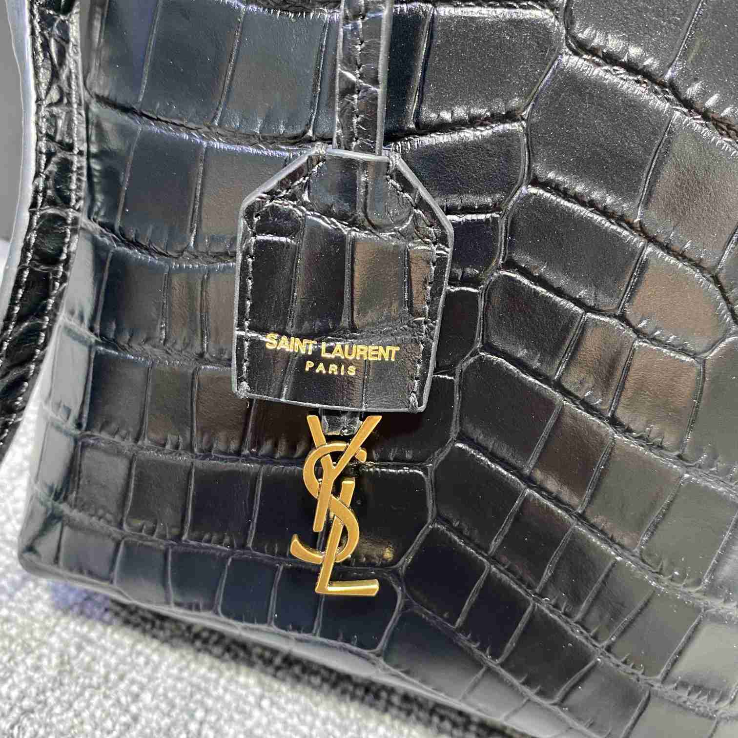 Saint Laurent Paris Mini Toy Shopping In Crocodile-Embossed Leather  - EUR FASHION