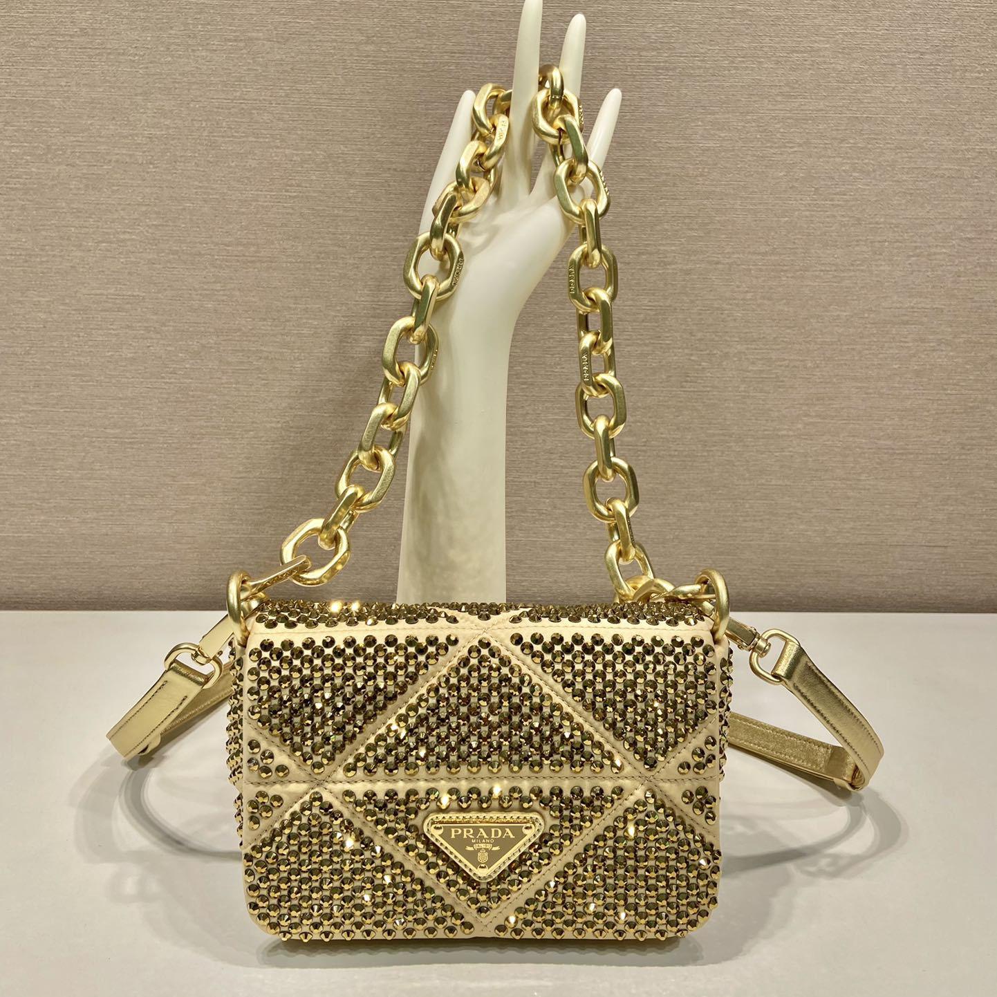 Prada Satin Mini-Bag With Crystals - EUR FASHION